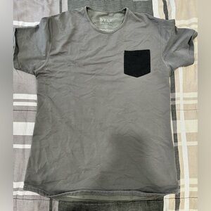 Bylt Basics Drop Cut Pocket T-Shirt - Grey/Black